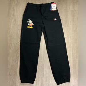 New Champion X Disney Mickey Mouse Black Sweatpants Joggers Women M, L Oversized